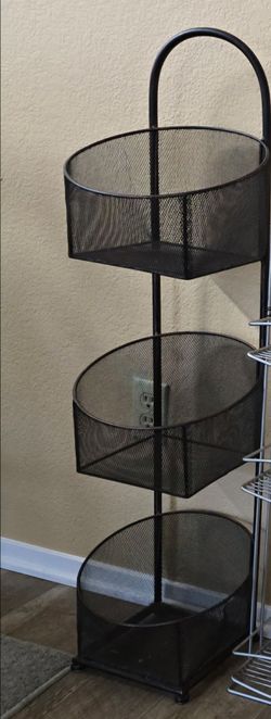 3 tier layer wire mesh basket metal shelf