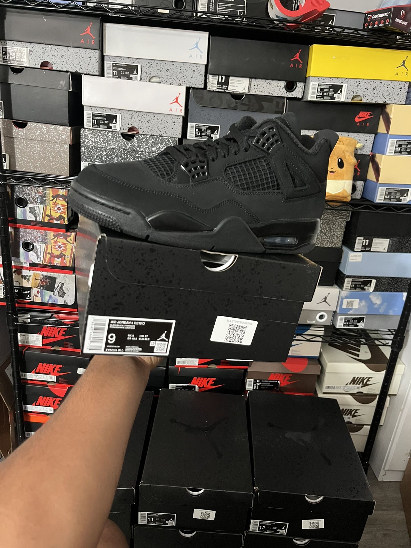 nike air jordan 4 black cat size 9 deadstock ds brand new og all included 