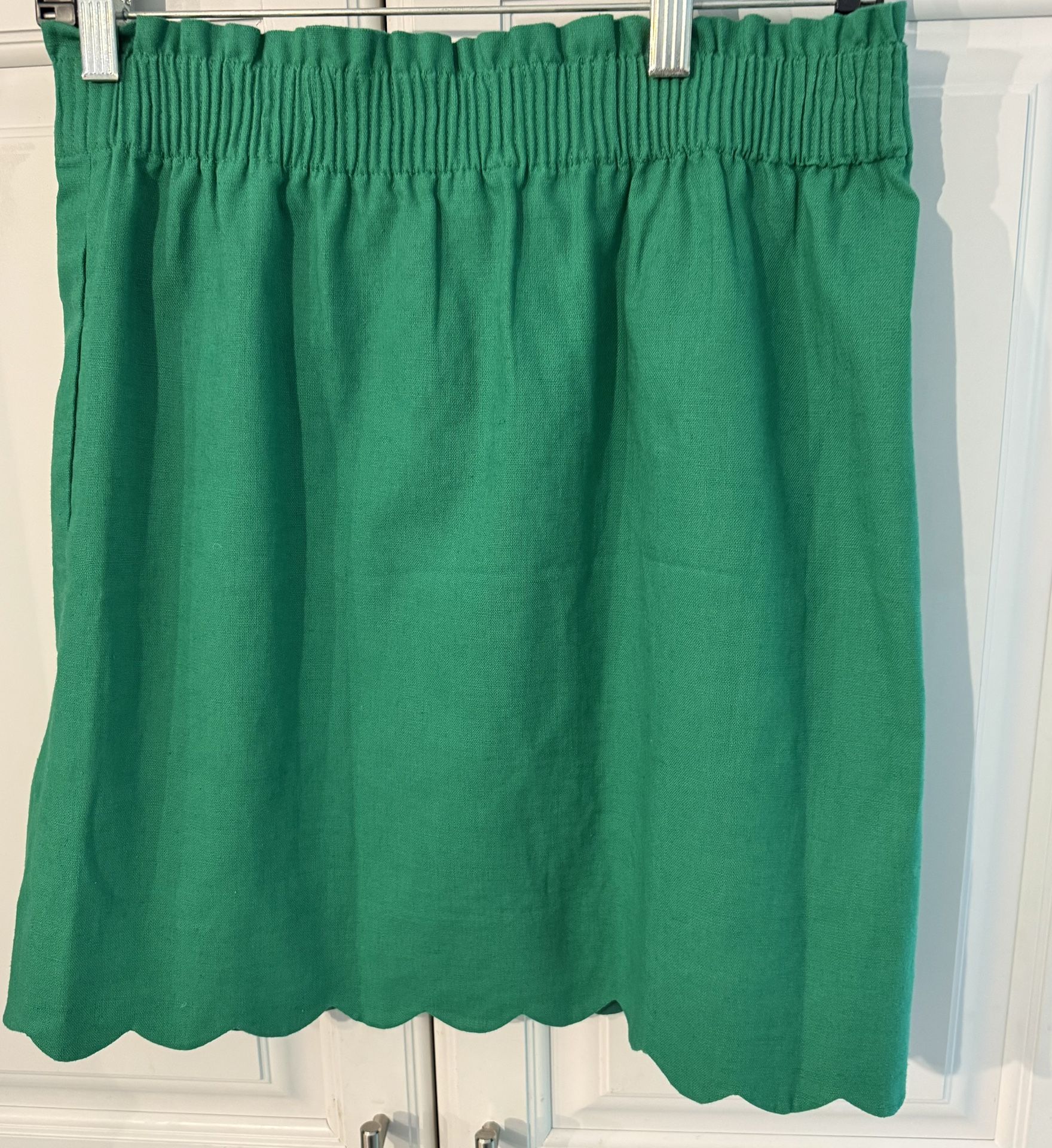 J. Crew Scalloped Pockets Linen-Cotton Skirt Size 6