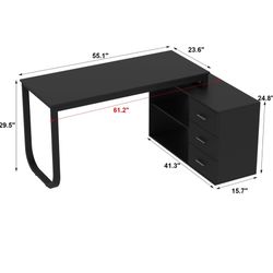 L Shaped Desk With Drawers 