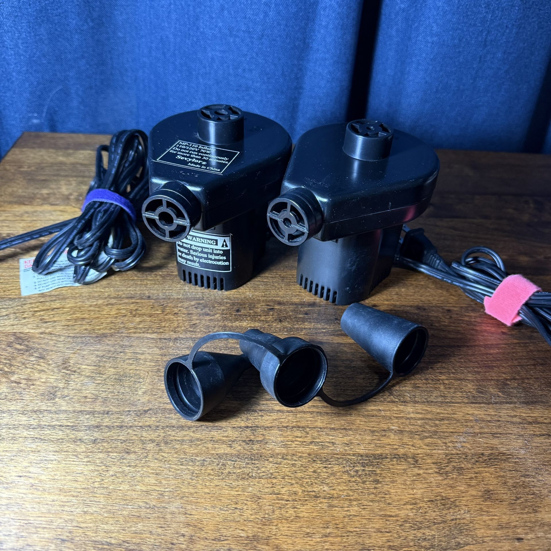 Inflatable Air Pump Lot • 2 Electric Inflators + Attachments