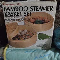 Bamboo Steamer Basket Set 