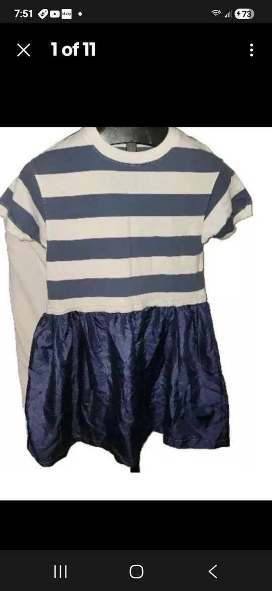 Wild Fable Dress Womens Size XS Short Sleeve Striped Midi Blue White
