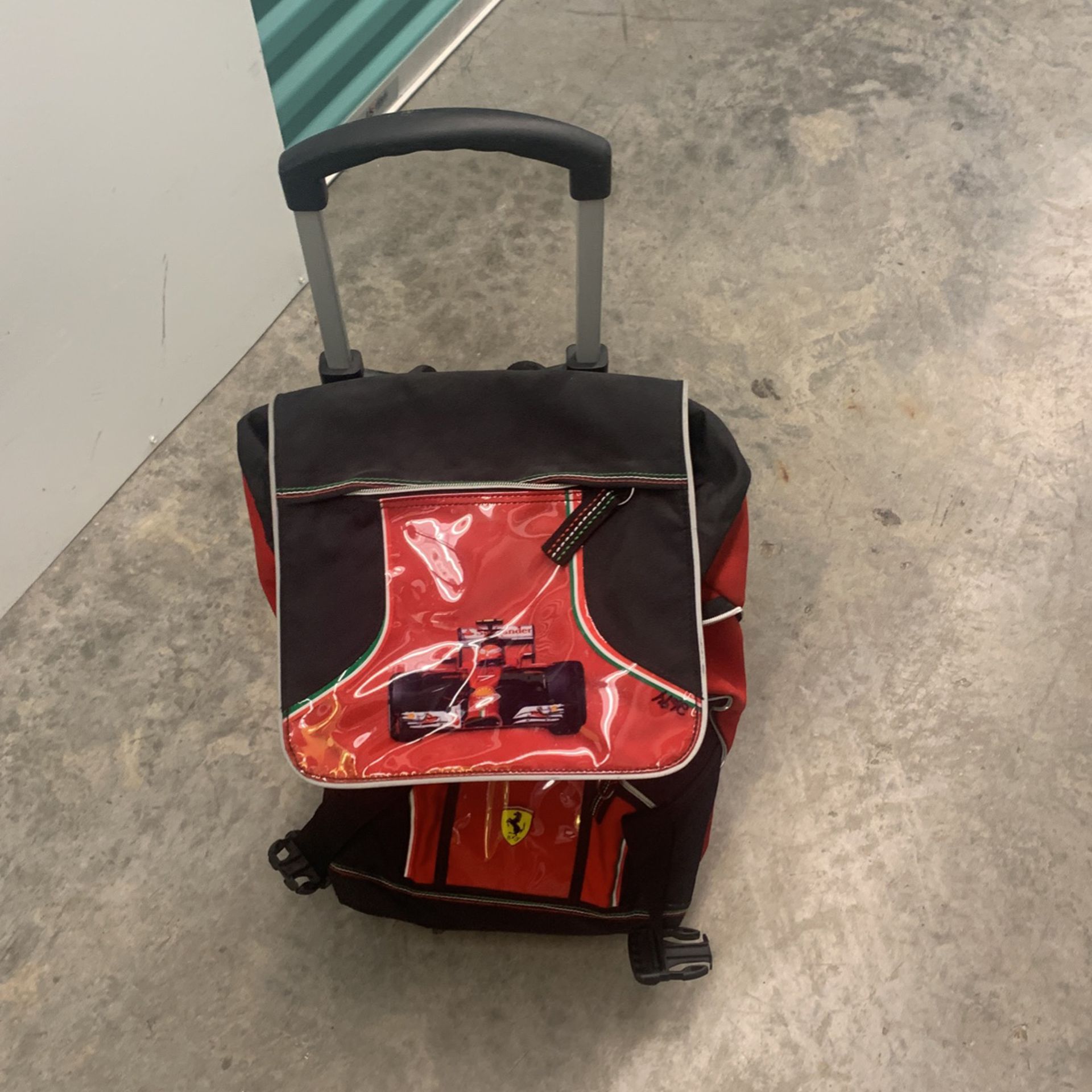 Rolling Backpack From Italy Ferrari On It