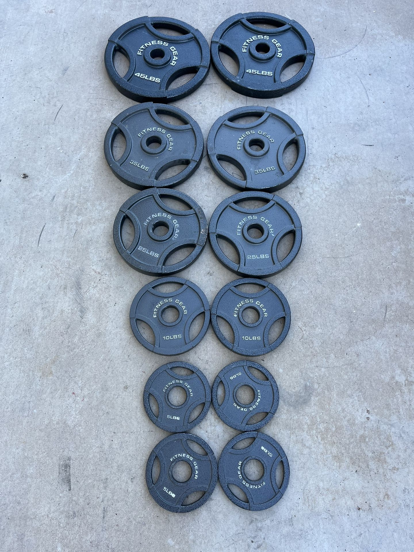 Fitness Gear Olympic Weight Plate Set 250lbs