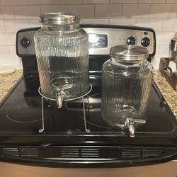 Glass Drink Dispenser Set w Stand