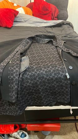 Coach Signature Wool Coat Black