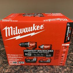 Milwaukee Drill And Impact Combo Set w/4.0 And 2.0ah Batteries 