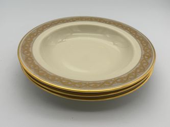 Lenox Colin Cowie Haute Couture 9" Rim Soup Pasta Bowls Gold Trim USA Set of 3