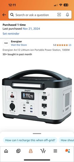 Brand New Sealed Energizer ARC12 lithium ion portable power station