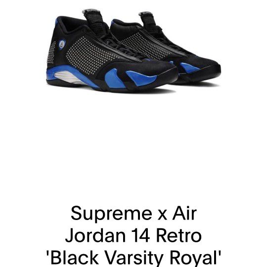 Buy Supreme x Air Jordan 14 Retro 'Black Varsity Royal' - BV7630