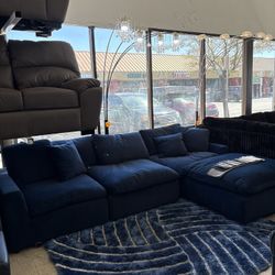 Extra Soft Sectional Blue Black Or Grey Color Available 