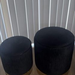 Upholstered black stools