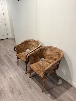 Wicker Rattan Accent Chairs – Set of 2