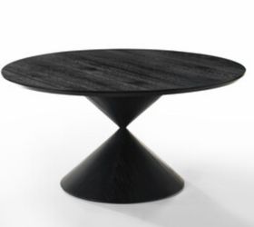 59" Round Ebony Black Pedestal Dining  table