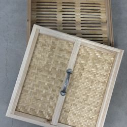 Large Bamboo Dumpling Steamer Tray With Lid 50cm Commercial Dim Sum Steamer