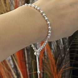 S925 silver beads bracelet,Heart bear cube stretch bracelet,Chunky bohemian bracelet,Heart bracelet,Teddy Bear Bracelet,Gift women  DETAILS   * Materi