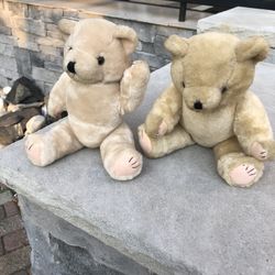 2 Teddy Bears With Moveable Arms And Legs
