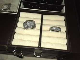 Big bling .925 ring set!! Size 6