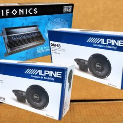 Hifonics Gemini 4 Ch Power Amplifier Alpine 2-Sets 6.5" 2-Way Coaxial Speaker System 400 W Package 🚨 Payment Options Available 🚨 No Credit Needed 🚨