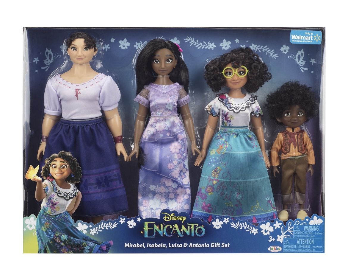 Disney Encanto Mirabel, Isabela, Luisa & Antonio Fashion Doll Gift Set Walmart Exclusive Children Ages 3+
