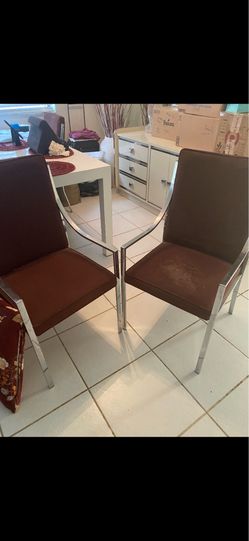4 Vintage Chrome Dining Room Chairs