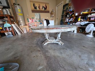 Oval Rustic Distressed Coffee Table (5ft Long x 3ft Wide)
