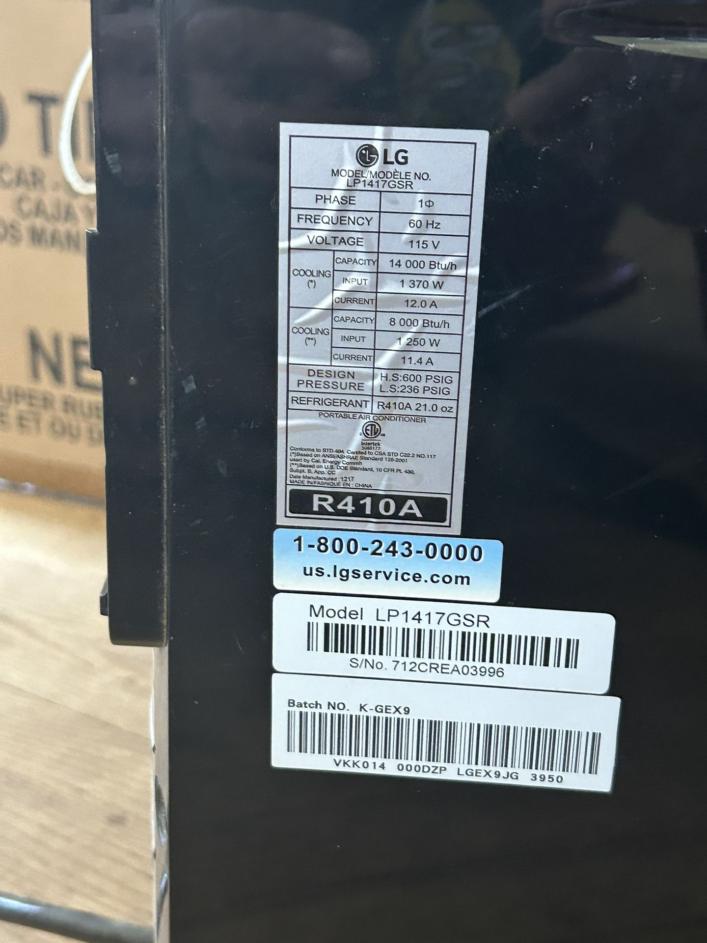 LG - 14000 (DOE) BTU 115-Volt Portable Air Conditioner Cools 350 Sq. Ft. with Dehumidifier and Wi-Fi in Gray LG - 8,000 (DOE) BTU 115-Volt Portable Ai
