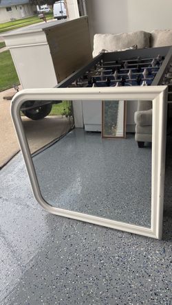 Large White Framed Wall Mirror
