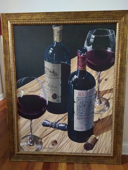 Large Framed Canvas Tasting Room II By Dima Garban