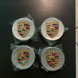Set of 4 Porsche Classic silver center caps
