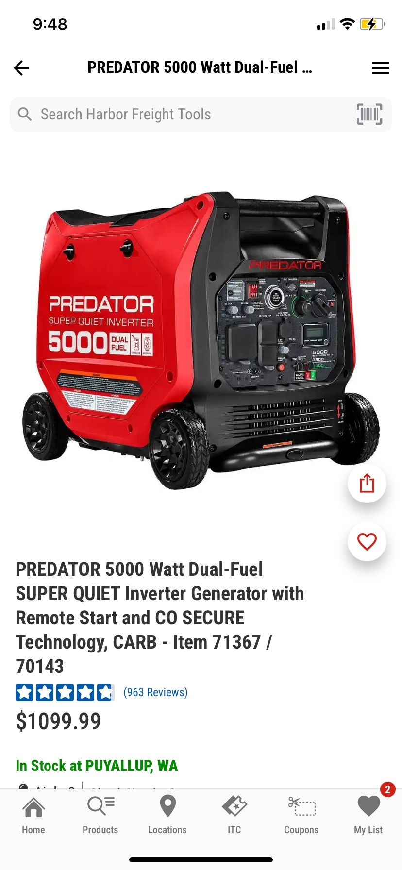 Predator Generator 5000 Watt
