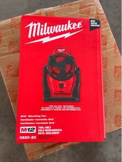 $100 New Milwaukee M12 12-Volt Lithium-Ion Cordless Jobsite Fan (Tool-Only)