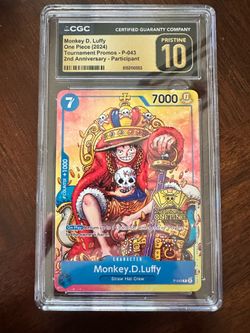 Monkey D. Luffy One Piece TCG promo CGC Pristine 10 Tournament Promo Convention Exclusive
