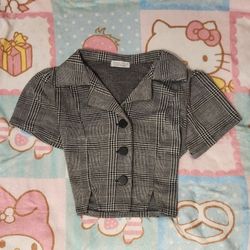 Dark Academia Plaid Crop Top