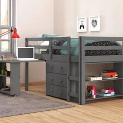 Twin low loft bed