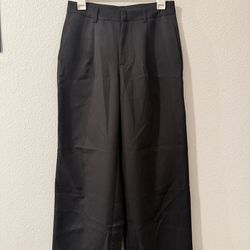 Black wide leg trousers