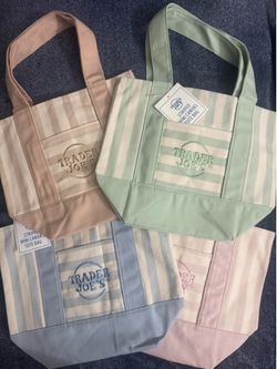 TJ mini stripe pastel tote bag