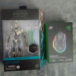 Brand New Star Wars Action Figure And Razer Basilisk V3 Gaming Mouse 