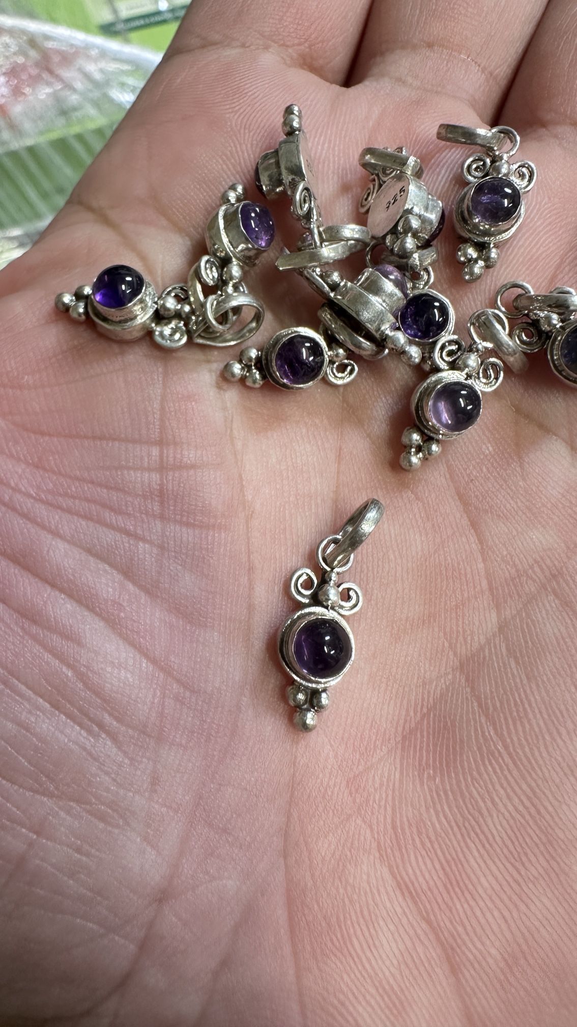 One 925 sterling silver Amethyst pendant