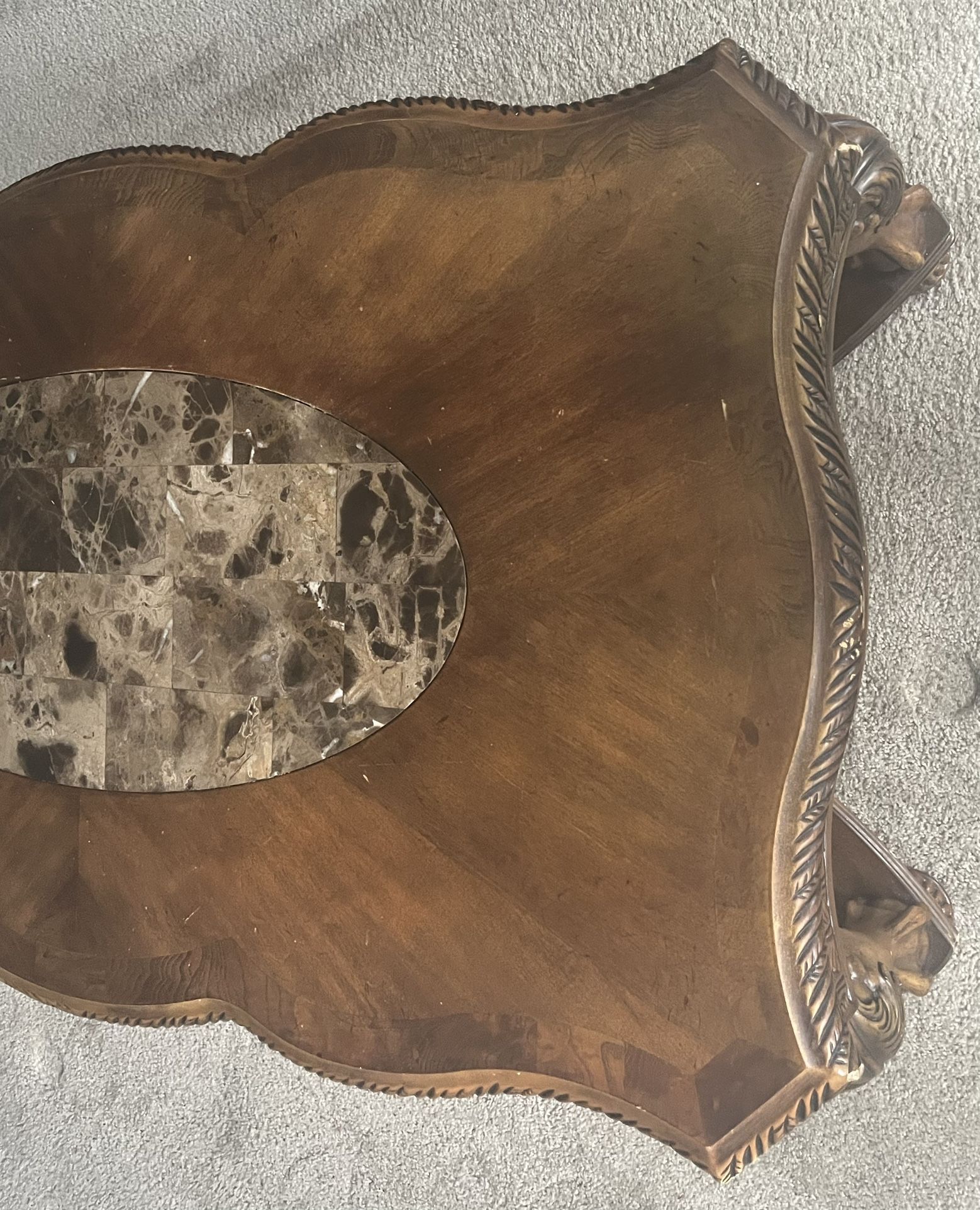 Like New Wood/Marble Coffee Table