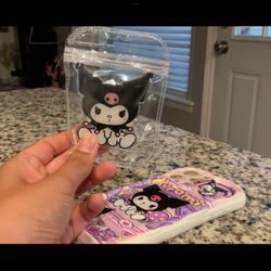 Kuromi Phone Case W Popsocket 