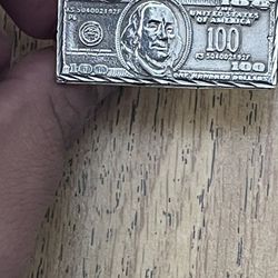 It A 100 Dollar Bill Two Fingers Ring Sterling silver I Want 140$ For It Or We Can Trading For Gold 