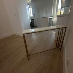 Thin Marble And Gold Console Table