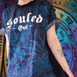 Souled Out Floral Skater Gothic Font T Shirt