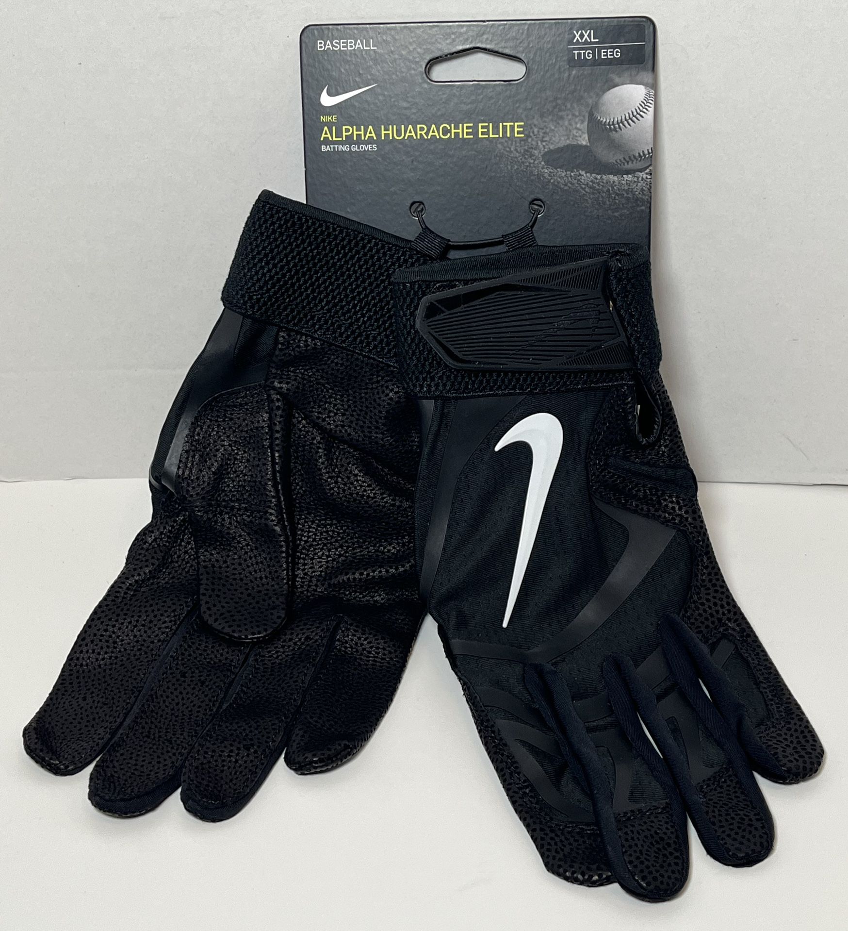 Nike Alpha Huarache Elite Batting Baseball Gloves Black Mens Size 2XL CV0720 091
