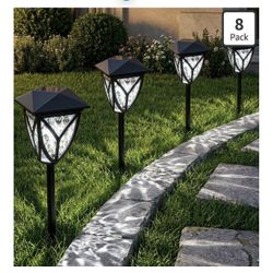 Ensenior Solar Lights Outdoor, 6500K LED Solar Garden Lights for Pathway Yard Patio Walkway Planter Walkway Landscape Lighting, IP65 Waterproof, Energ