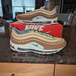 Nike Air Max 97 SE “Moving Company” Brown Green Cream Leather DV2621-200 Sz 11.5