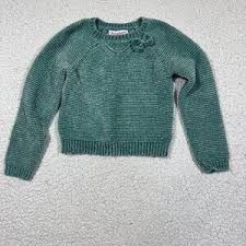 Tommy Bahama Baby Toddler Girls Sweater Top Long Sleeve Shirt Sweatshirt Size 2 T Frosty Green Bow