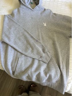 Playboy x misguided collab grey women’s hoodie